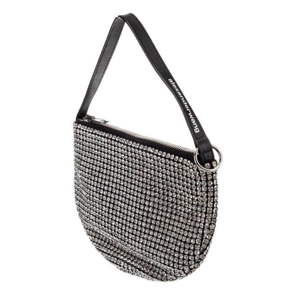 Alexander Wang Heiress Crystal Mesh Wangloc Pouch Shoulder Bag Rhinestone